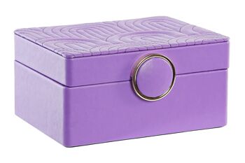 COFFRET A BIJOUX PU MDF 23X17X10 LILAS JO200626 4