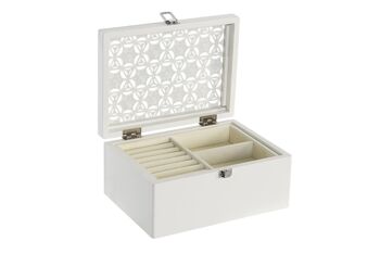 COFFRET A BIJOUX MDF VERRE 22X16X10 IVOIRE JO203788 1