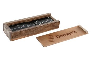 JEU SET 2 RÉSINE MDF 20X7X3 DOMINO NATUREL JM206122 1