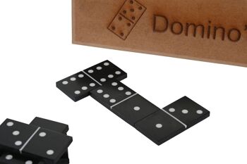 JEU SET 2 RÉSINE MDF 20X7X3 DOMINO NATUREL JM206122 2