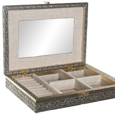 JEWELRY BOX WOOD ALUMINUM 27,5X20X5,4 YOGA CHAMPAGNE JO205070