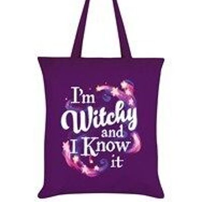 Ich bin Witchy und ich weiß es Magenta Einkaufstasche