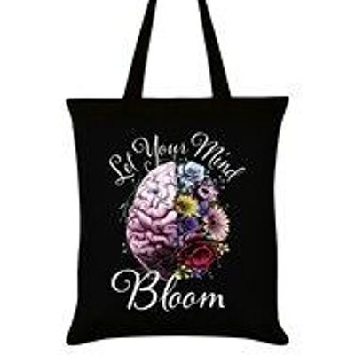 Let Your Mind Bloom Black Tote Bag