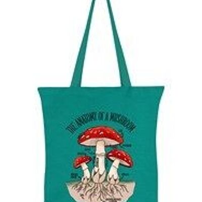 The Anatomy of a Mushroom Emerald Green Tote Bag
