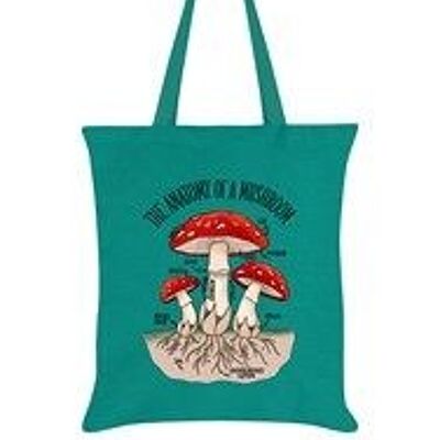 The Anatomy of a Mushroom Emerald Green Tote Bag