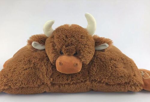 Highland Cow Brown Sofa Tidy