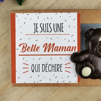 Oursons au chocolat noir x3 "Je suis une belle maman qui déchire" 5