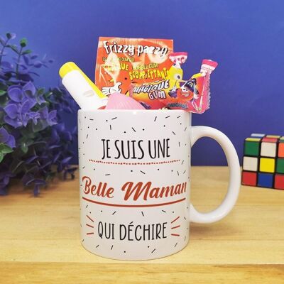 80s candy mug "I am a beautiful mother who rocks" - Gift for beautiful mother