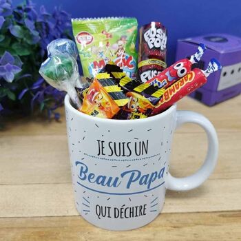 Mug bonbon années 90 "Je suis un Beau Papa qui déchire"  - cadeau beau père 3