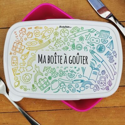 Boîte à goûter enfant - plastique  "Arc en ciel "