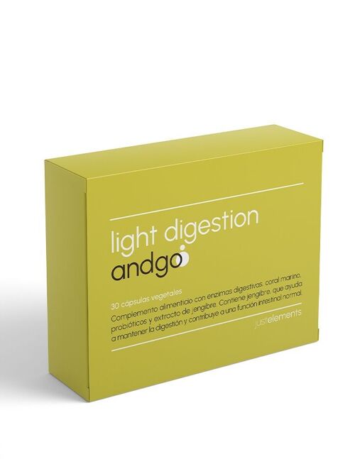 Just Elements AndGo Light Digestion 30 capsulas vegetales - Suplemento Digestiones Ligeras