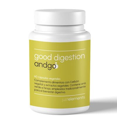 Just Elements AndGo Good Digestion 60 pflanzliche Kapseln – Nahrungsergänzungsmittel für eine gute Verdauung