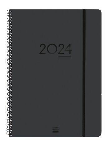 Finocam - Agenda Ikon 16 mois 2023 2024 Semaine sur 2 pages Présentation verticale Septembre 2023 - Décembre 2024 (16 mois) Noir International 8