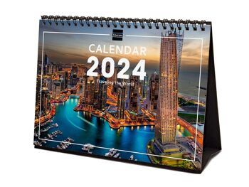 Finocam - Calendrier Images Bureau 2024 Janvier 2024 - Décembre 2024 (12 mois) Traveling International 2