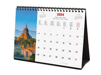 Finocam - Calendrier Images Bureau 2024 Janvier 2024 - Décembre 2024 (12 mois) Traveling International 3