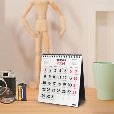 Finocam – Calendrier Neutre Bureau Gros Chiffres 2024 Janvier 2024 - Décembre 2024 (12 mois) Italien