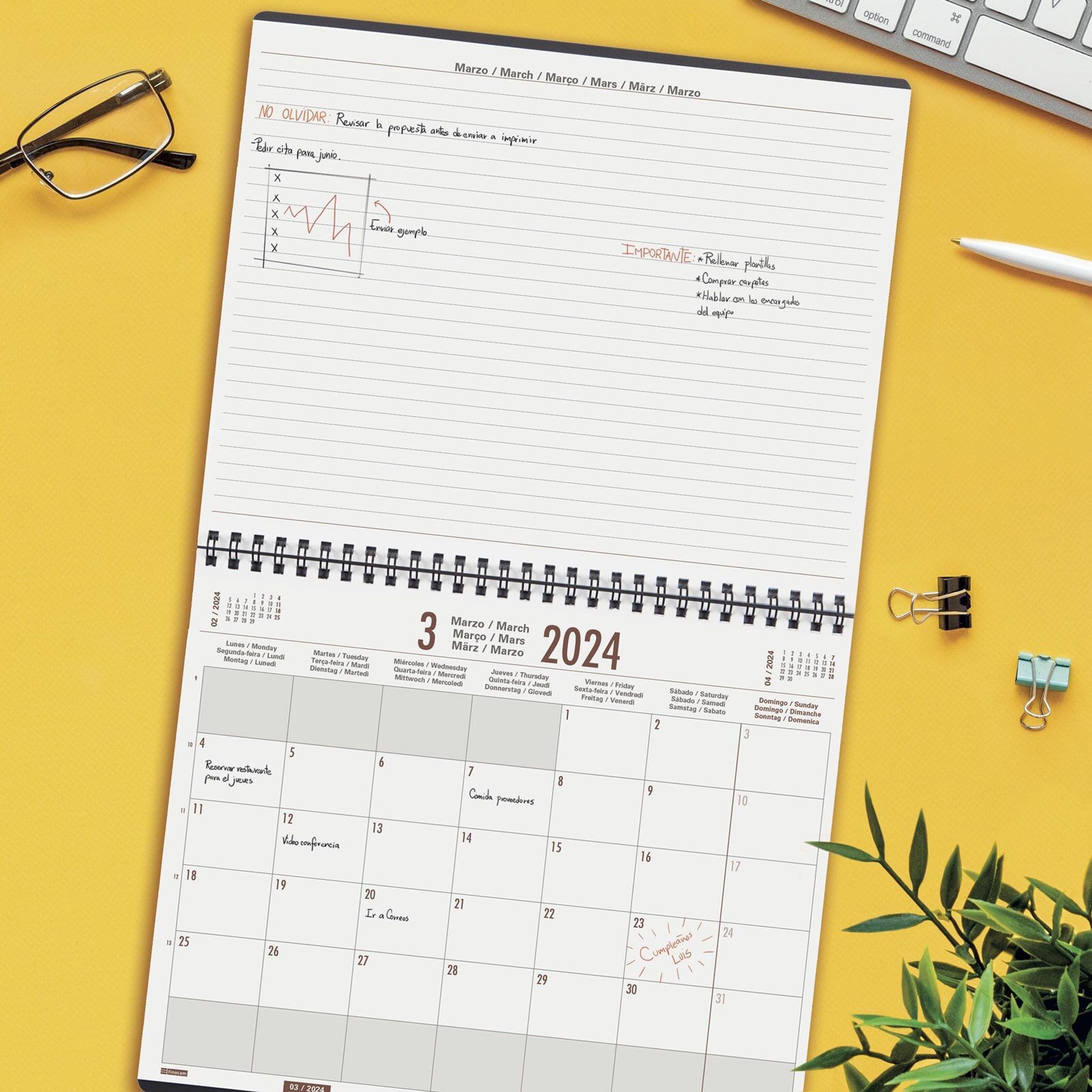 Buy wholesale Finocam - Planner Agenda + Notes Monthly 2024