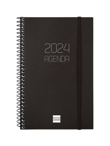 Finocam - Agenda Espiral Opaque 2024 Semainier Horizontal Janvier 2024 - Décembre 2024 (12 mois) Noir International 5