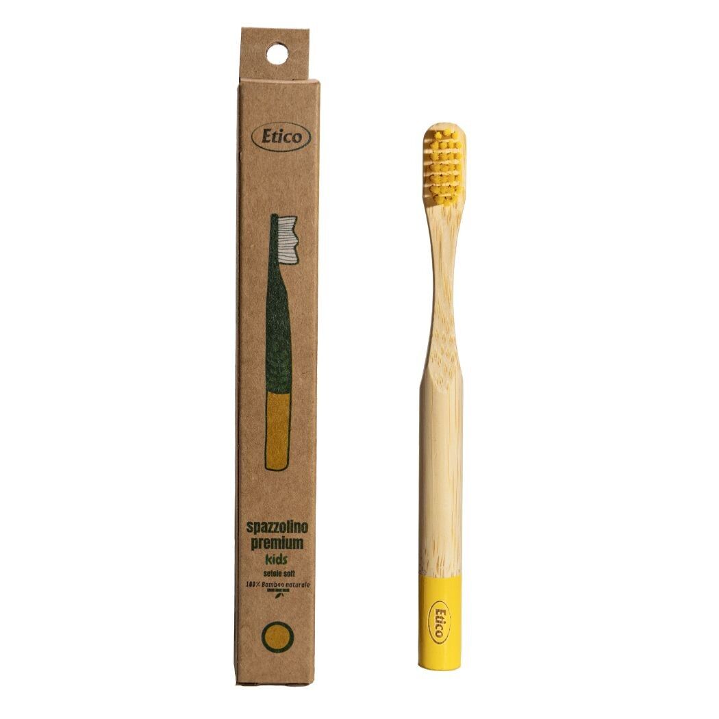 SPAZZOLINO IN BAMBÙ PER BAMBINI - GIALLO