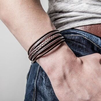 Bracelet homme cuir "Braid" 2