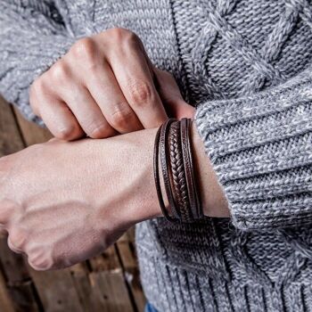 Bracelet homme cuir "Braid" 3