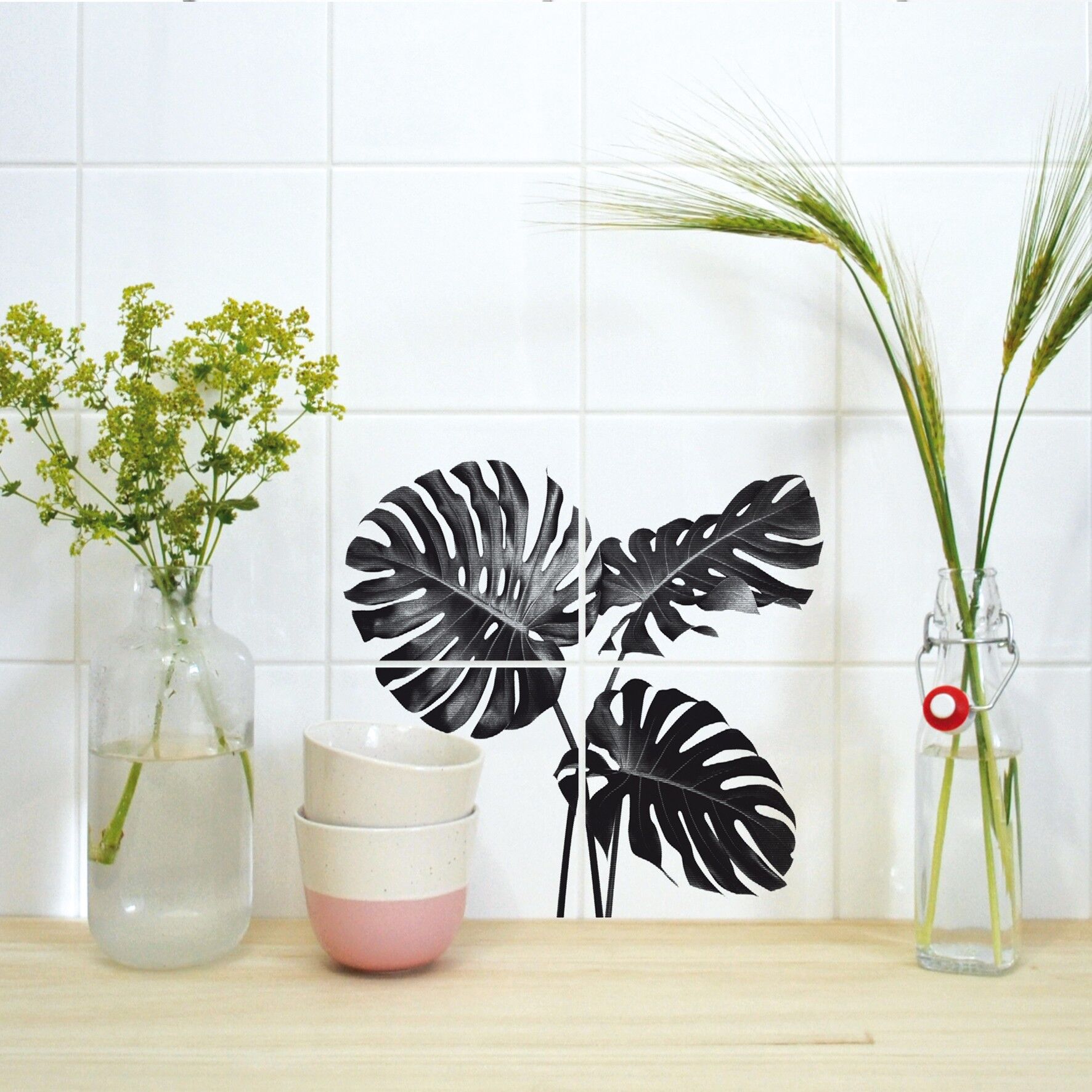 Monstera - pegatinas para azulejos