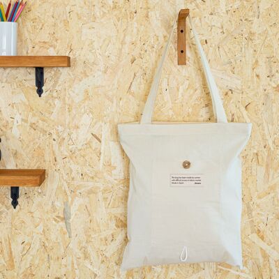 100 Foldable Organic Cotton Bags 40x45 - Ecological - Reusable - Handmade