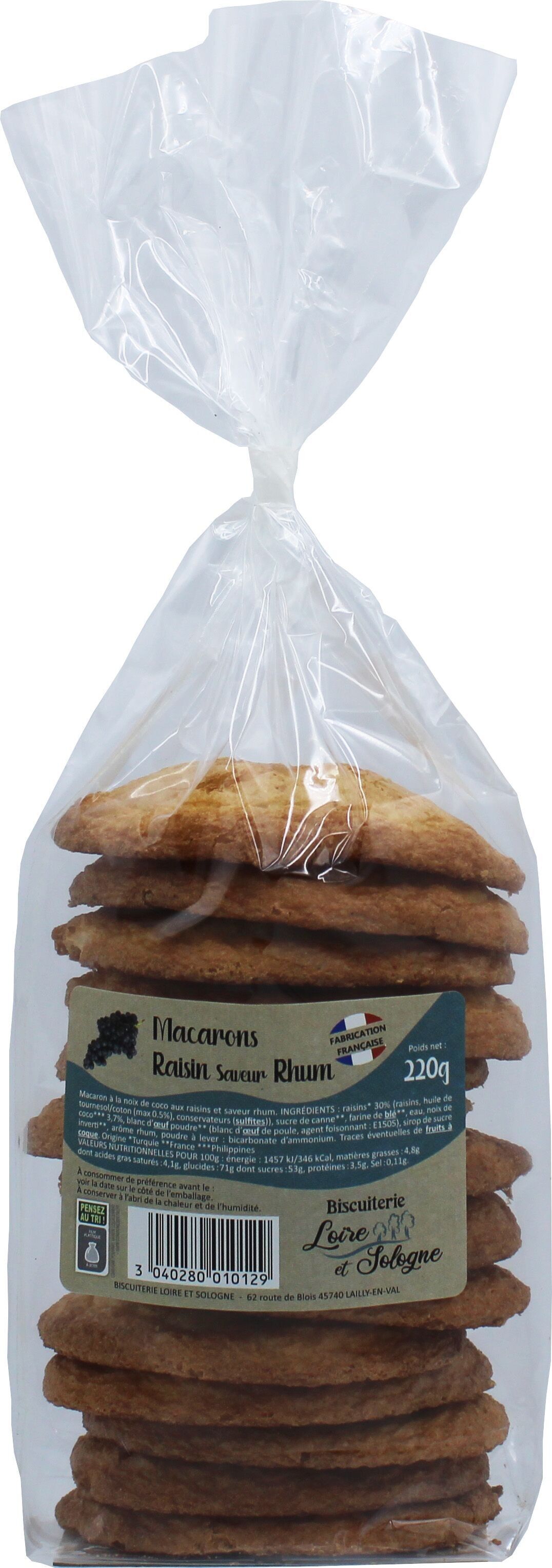 Macaron al cocco con uvetta e aroma di rum