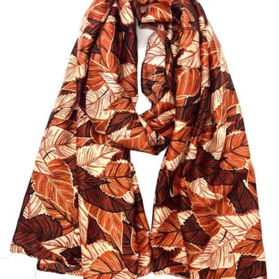shiny leaf pattern scarf HH-105