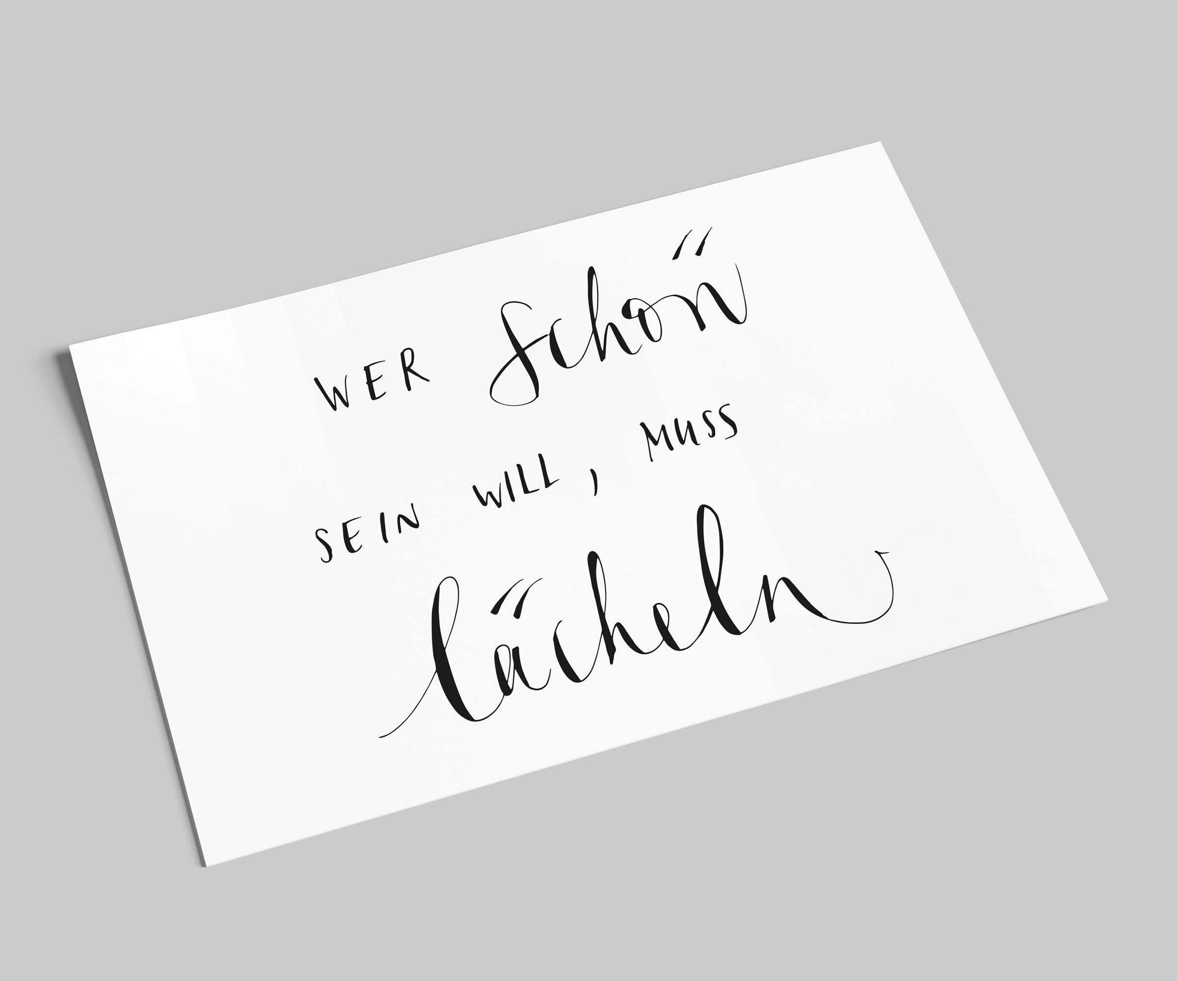 biglietto da visita | Se vuoi essere bella, devi sorridere Cartolina Déco