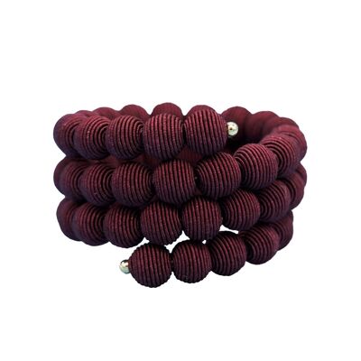 Bordeaux Red Springwire Woven Ball Bracelet