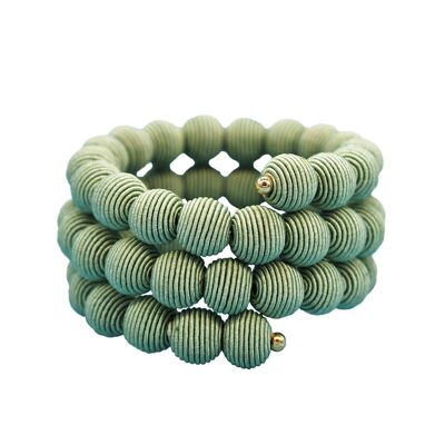 Sage Green Springwire Woven Ball Bracelet