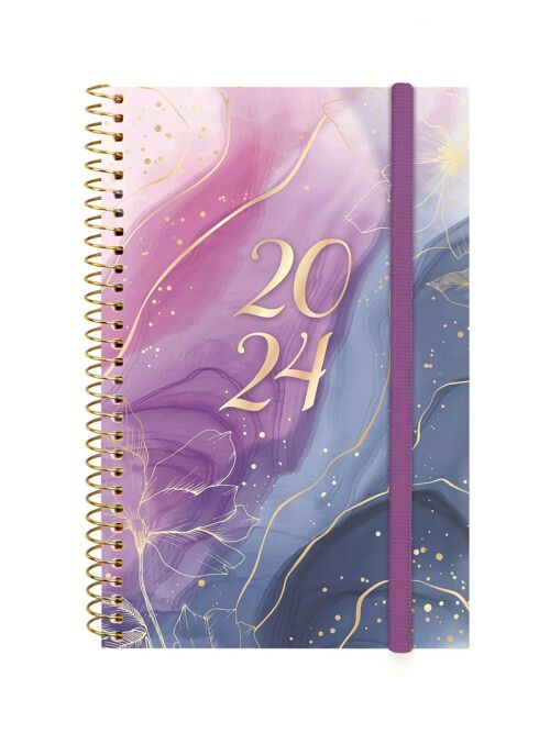 Buy wholesale Finocam - Espiral Design Collection 2024 Diary Weekly  Horizontal January 2024 - December 2024 (12 months) Goldy International