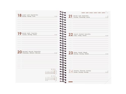Buy wholesale Finocam - Espiral Design Collection 2024 Diary Weekly  Horizontal January 2024 - December 2024 (12 months) Goldy International