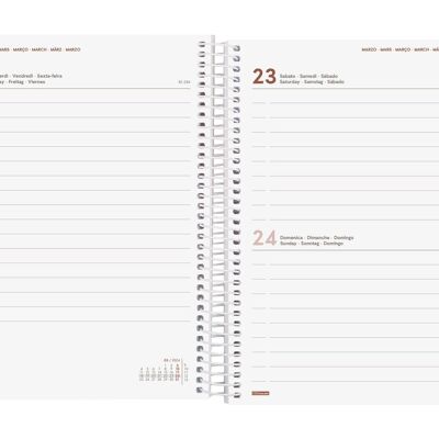 Finocam - Agenda Espiral Design Collection 2024 1 Jour Page Janvier 2024 - Décembre 2024 (12 mois) Impossible International