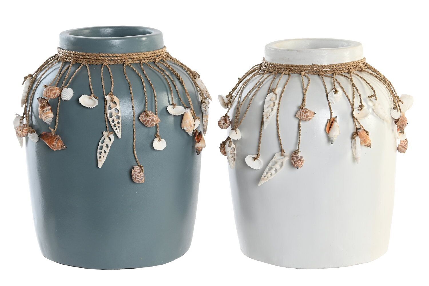 Jarron bambu conchas 20x20x26 2 surt. JR203257