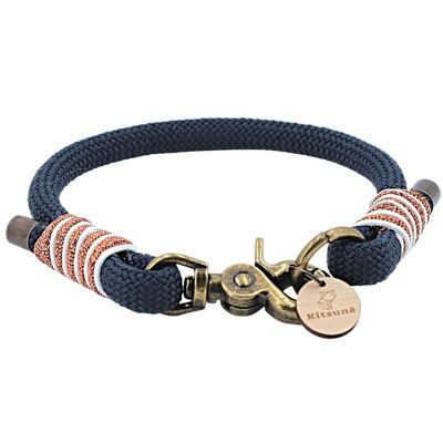 Paracord dog collar - navy blue - OCEAN