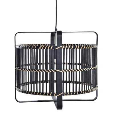 Lampada da Soffitto Bambù 40X40X35 Nera LA197145