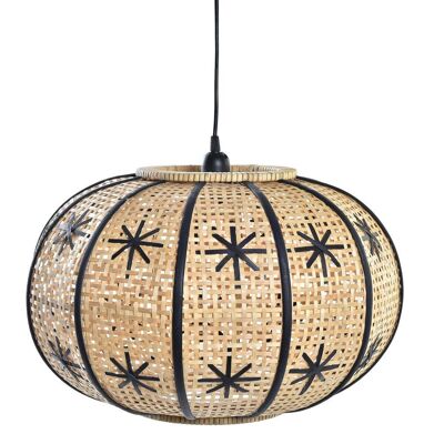 Lampada da soffitto in rattan 50X50X31 Fiore naturale Marrone LA197153