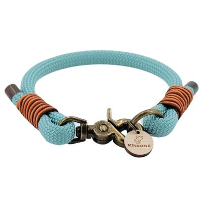 Paracord dog collar - water green - INDIE