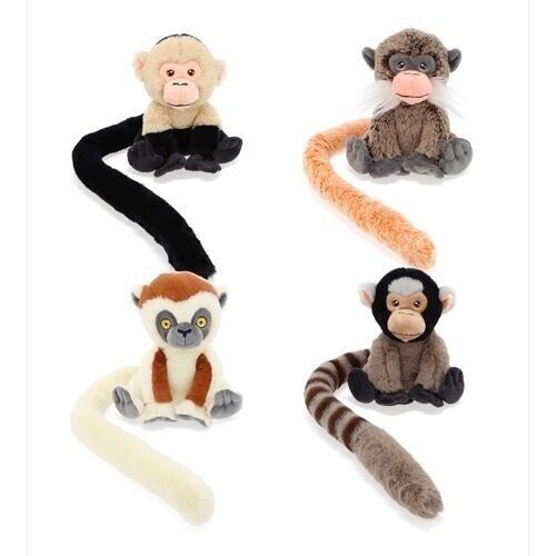 Assortiment 12 peluches Singes 18cm - KEELECO