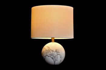 LAMPE DE TABLE EN MÉTAL MARBRE 36X36X52 BOULE LA193657 2