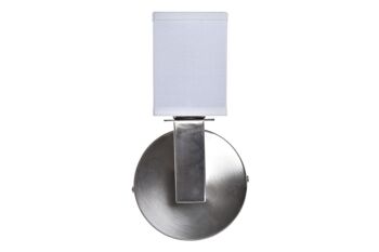 LAMPE APPLIQUÉE EN MÉTAL POLYESTER 12X10X22 ARGENT LA195763 1