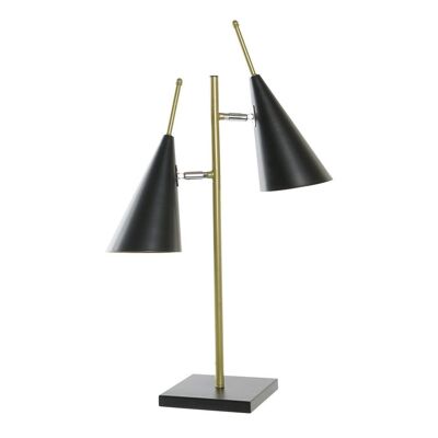 LAMPE DE TABLE MÉTAL 38X16X64 DOUBLE NOIR LA196508