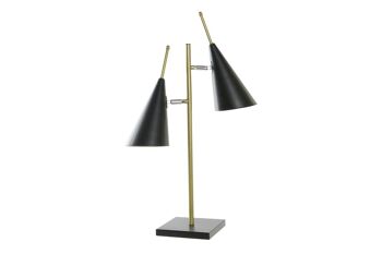 LAMPE DE TABLE MÉTAL 38X16X64 DOUBLE NOIR LA196508 1