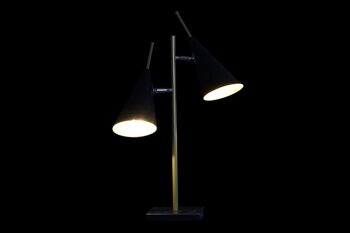 LAMPE DE TABLE MÉTAL 38X16X64 DOUBLE NOIR LA196508 4