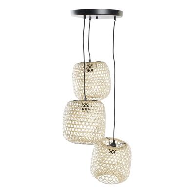 Lampada da soffitto in bambù 43x43x100 marrone LA196513
