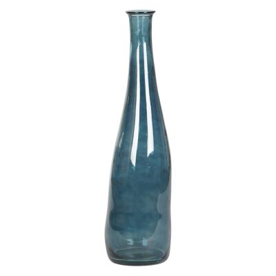 VASE AUS RECYCELTEM GLAS 18X18X80 PETROLBLAU JR207919