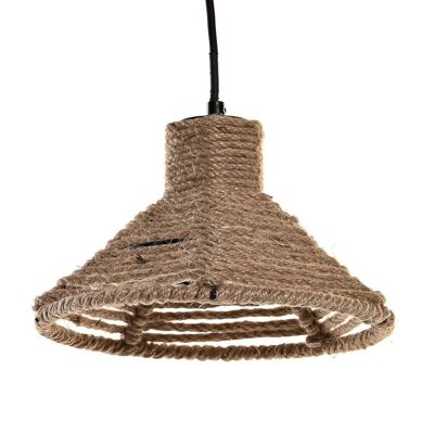 METAL ROPE CEILING LAMP 24X24X15 NATURAL BROWN LA202573