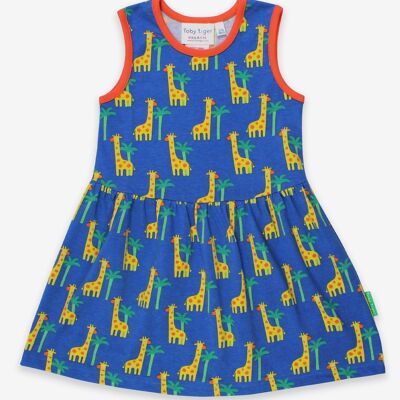 Dress, straps, organic cotton, giraffe print